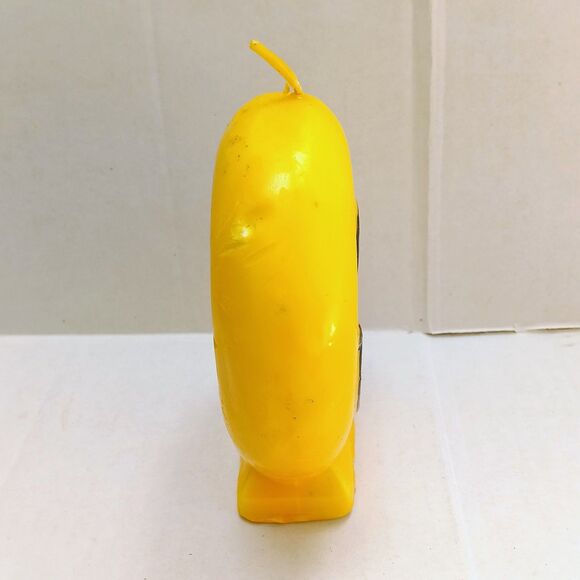 Vintage Yellow Smiley Face Wax Candle-Single Wick-1970s-Unburnt-Unscented-5.5" - Picture 4 of 9